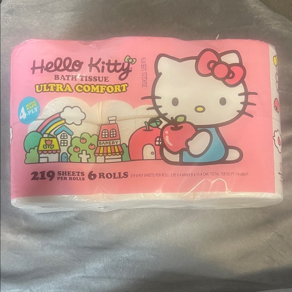 Christmas Gag Gift 🎁 Hello Kitty Ultra Comfort Bath Tissue - Pink and White